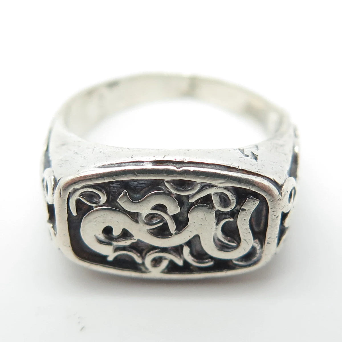 925 Sterling Silver Vintage Swirl Ring Size 6.75