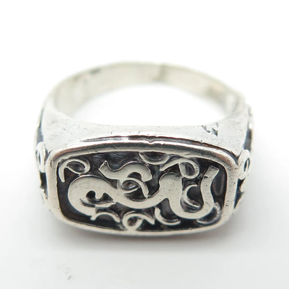 925 Sterling Silver Vintage Swirl Ring Size 6.75