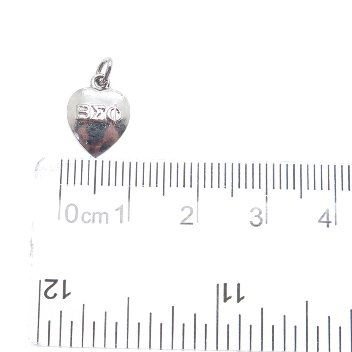 925 Sterling Silver Antique Beta Sigma Phi Fraternity Heart Minimalist Pendant