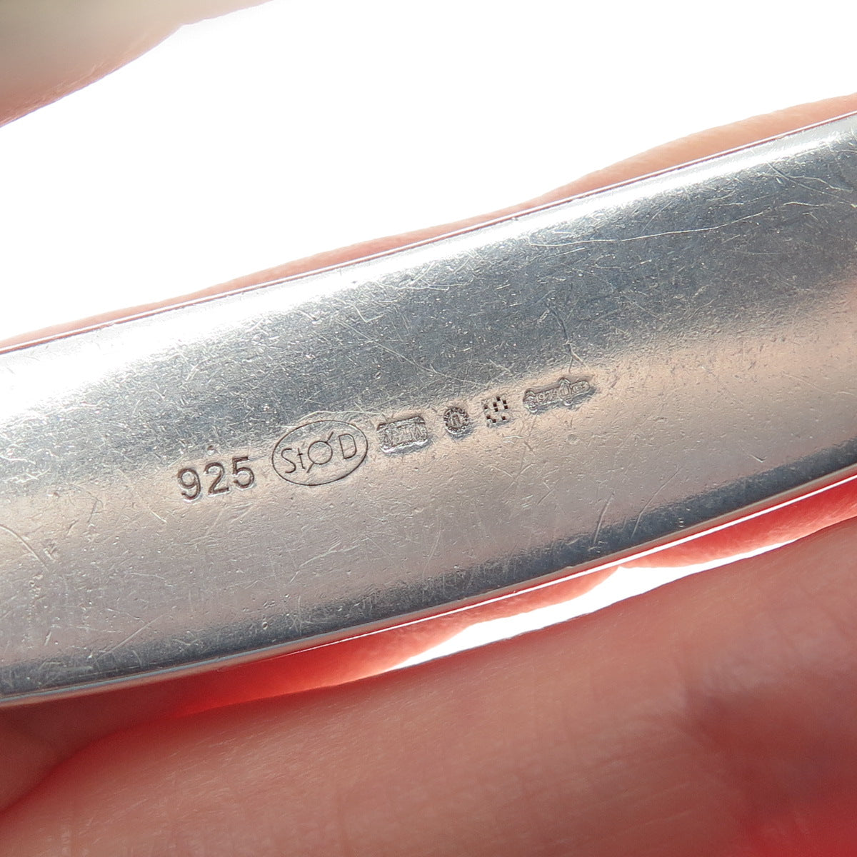MONTBLANC 925 Sterling Silver Vintage Crisscross Bangle Bracelet 7"