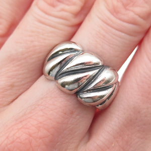 Chapal Zenray 925 Sterling Silver Vintage Modernist Oxidized Ring Size 7