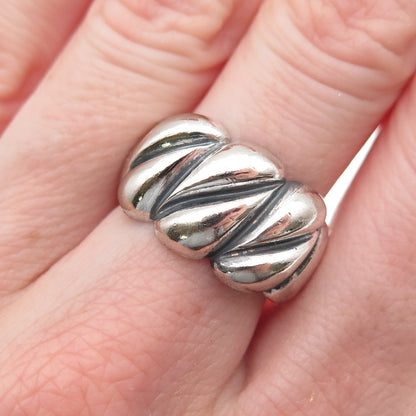 Chapal Zenray 925 Sterling Silver Vintage Modernist Oxidized Ring Size 7