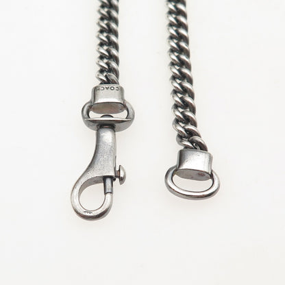 COACH 925 Sterling Silver Vintage Cuban Link Oxidized Key Chain 7.5"