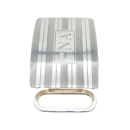 CHARLES THOMAE 925 Sterling Silver Vintage Engraved RNA Monogram Belt Buckle