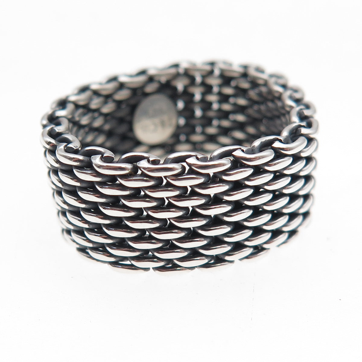 Tiffany & Co. 925 Sterling Silver Vintage Somerset Mesh Ring Size 8