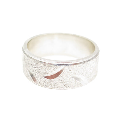 VERGAS 925 Sterling Silver Vintage Engraved Band Ring Size 6
