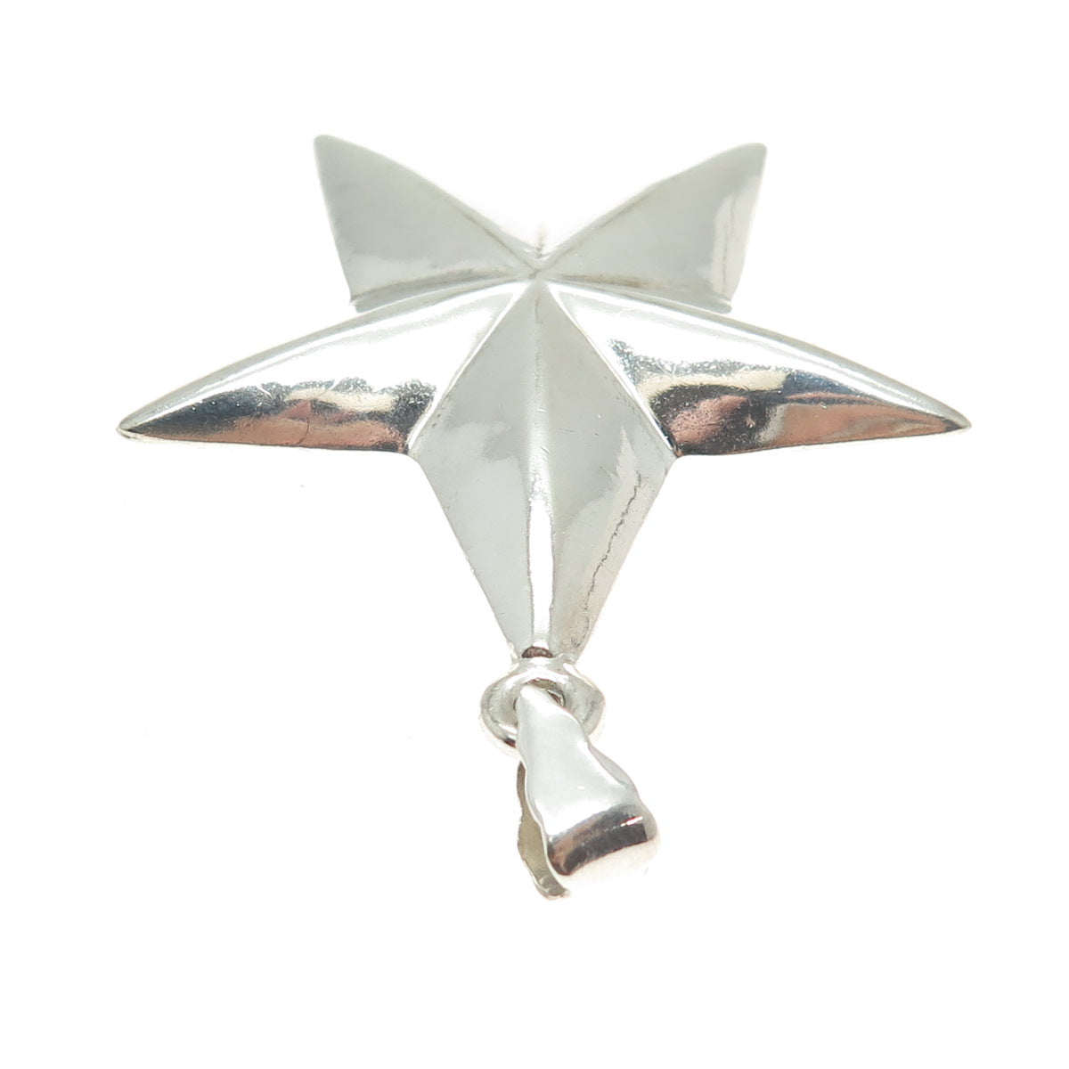 925 Sterling Silver Vintage Puffy Star 3D Pendant