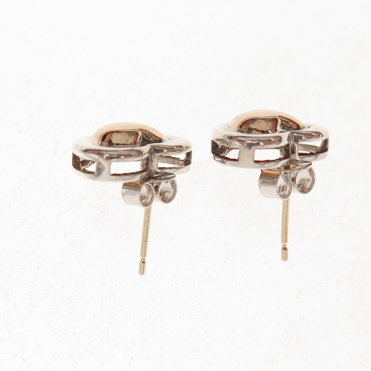 Ross Simons 925 Sterling Silver 18K Gold Vintage Heart Stud Earrings