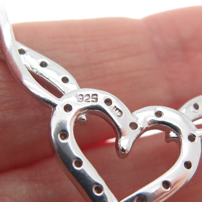 CHARLES WINSTON 925 Sterling Real Diamond Heart Infinity Centerpiece Pendant