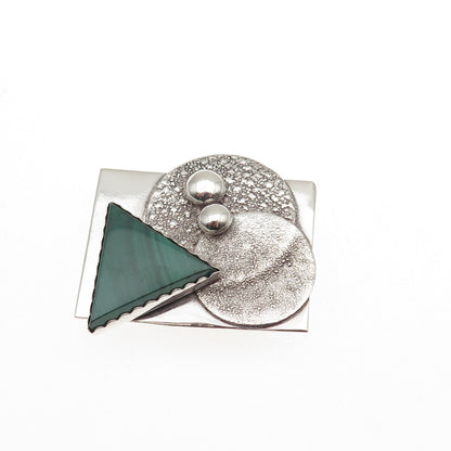 Jerry Cowboy Navajo CEB Old Pawn 925 Sterling Silver Vintage Malachite Bolo Tie