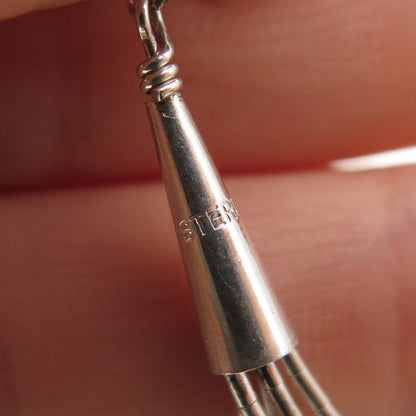 Old Pawn 925 Sterling Silver Vintage Azurite Concho Liquid Chain Necklace 20"