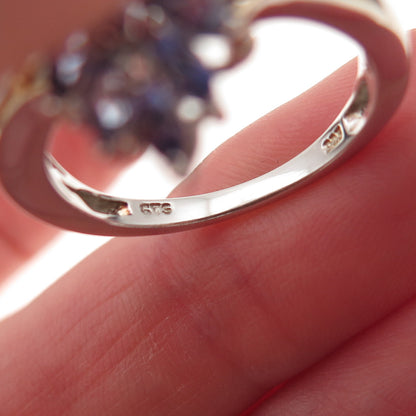 Chuck Clemency 925 Sterling Silver Real Tanzanite & White Topaz Ring Size 8