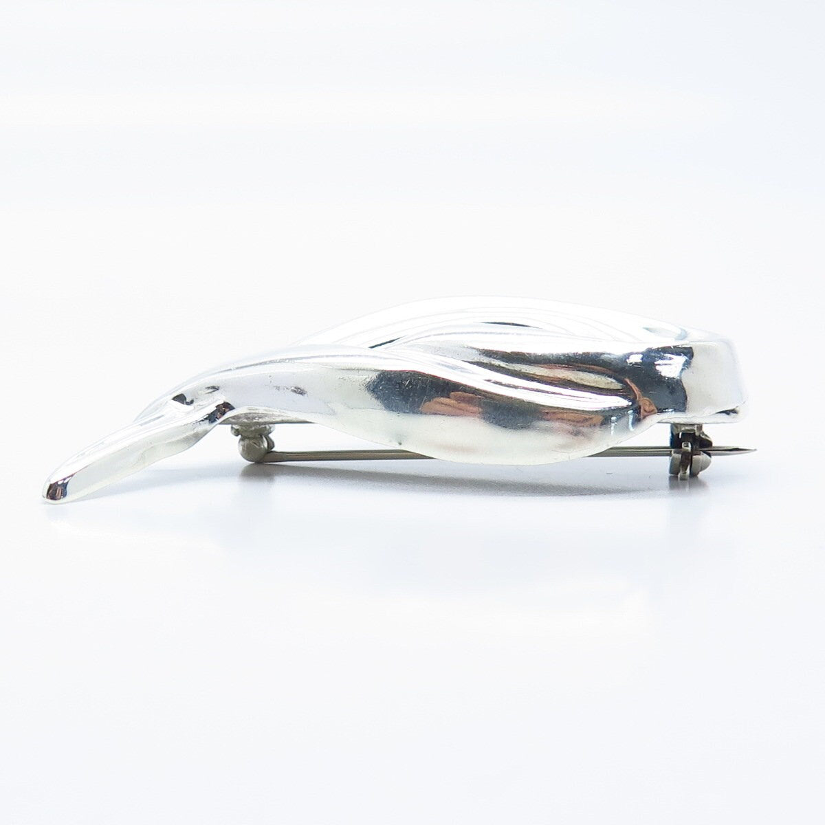 925 Sterling Silver Vintage Mexico Ribbed Modernist Pin Brooch
