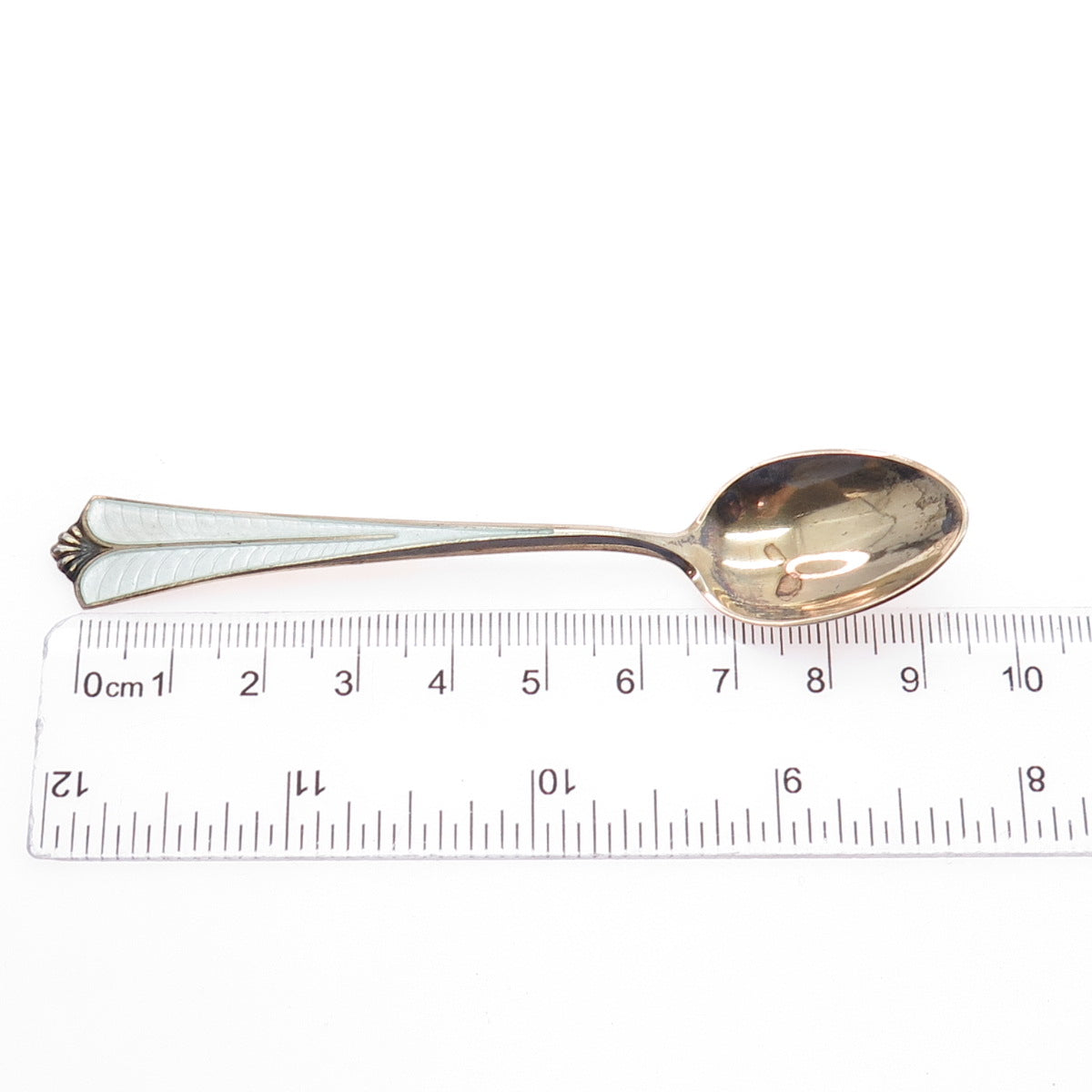 DAVID ANDERSEN 925S Sterling Gold Plated Vintage Norway Enamel Coffee Spoon