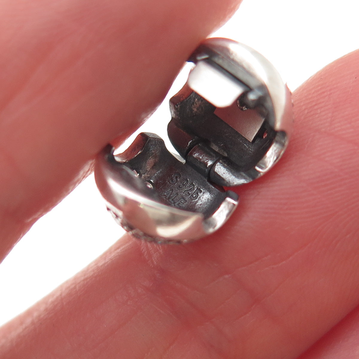 Pandora 925 Sterling Silver C Z Heart Clip Bead Lock Charm