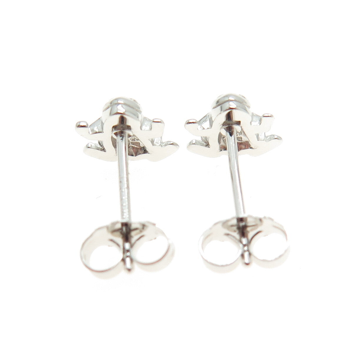 925 Sterling Silver Frog For Good Luck Stud Earrings