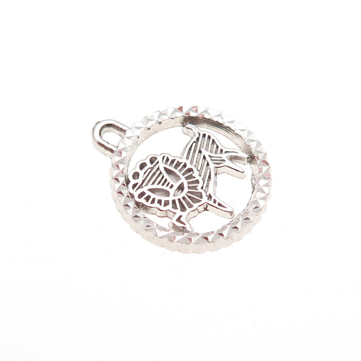 Rembrandt 925 Sterling Silver Vintage Leo Zodiac Diamond-Cut Mini Charm Pendant