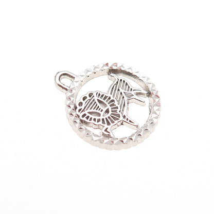 Rembrandt 925 Sterling Silver Vintage Leo Zodiac Diamond-Cut Mini Charm Pendant