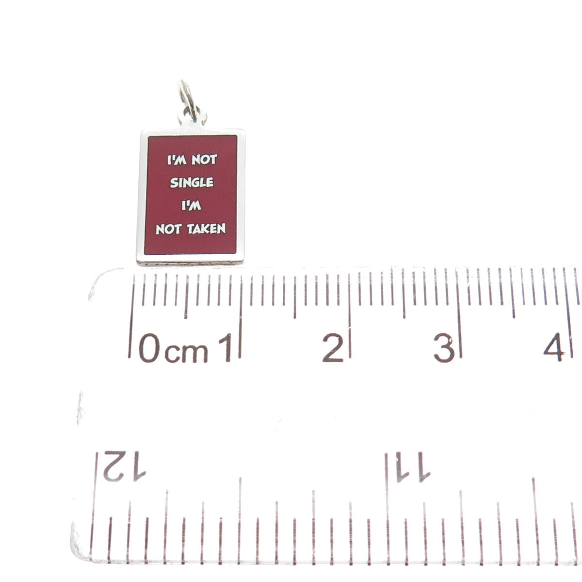 925 Sterling Silver Enamel I'm Not Single I'm Not Taken Minimalist Charm Pendant