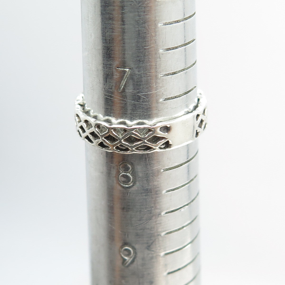 925 Sterling Silver Vintage Celtic Knot Band Ring Size 7.75