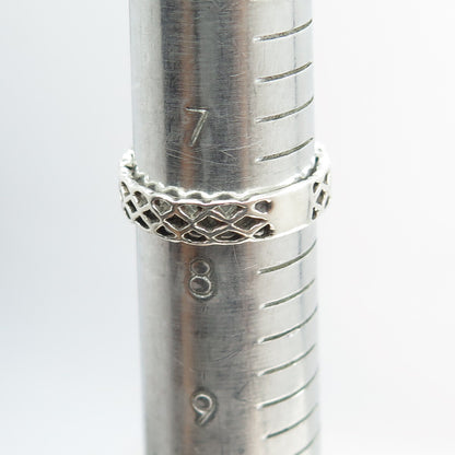 925 Sterling Silver Vintage Celtic Knot Band Ring Size 7.75
