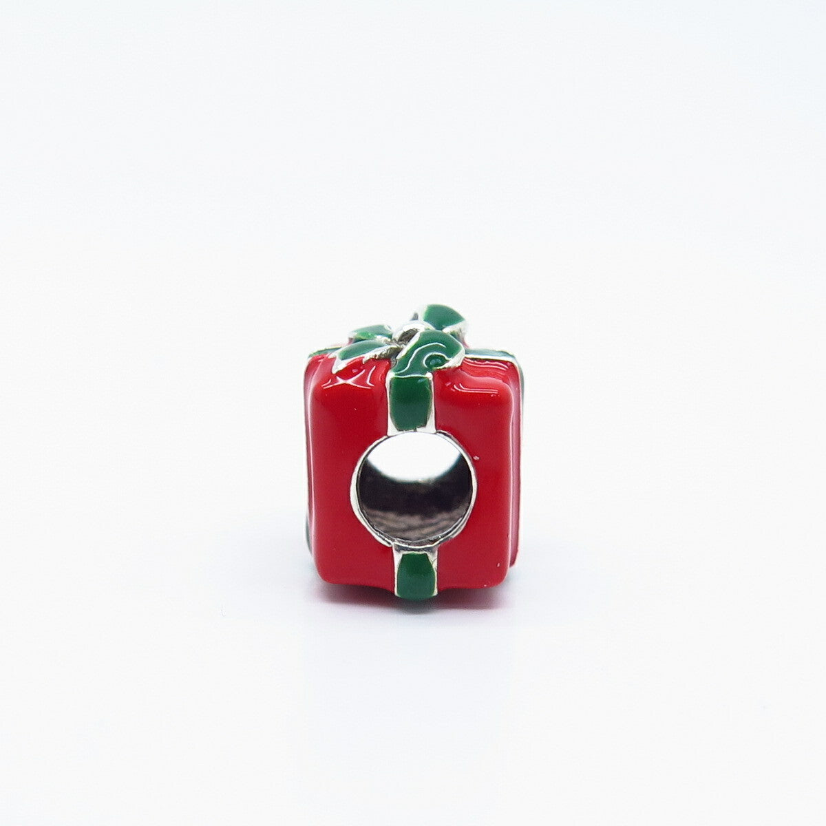 925 Sterling Silver Colorful Enamel Gift Box Bead Charm