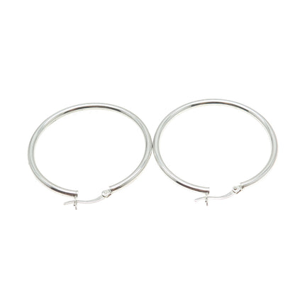 925 Sterling Silver Classic Hinged Hoop Earrings