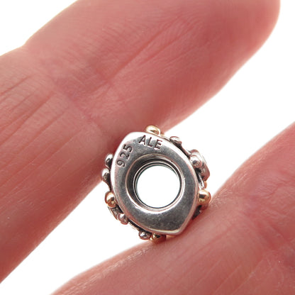 PANDORA 925 Sterling Silver Gold C Z Desert Star Slide Bead Charm