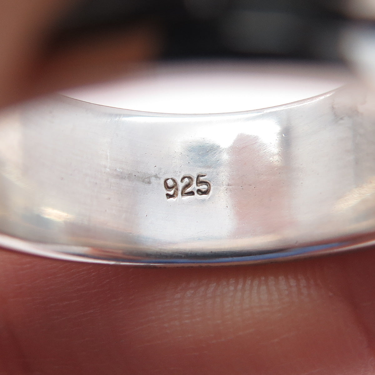 925 Sterling Silver Vintage Modernist Swirl Oxidized Rotating Band Ring Size 13