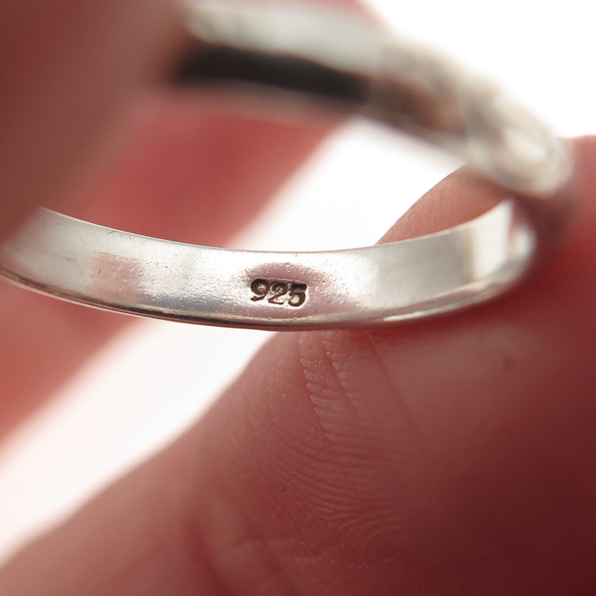 925 Sterling Silver Vintage Ethnic Scroll Band Ring Size 7