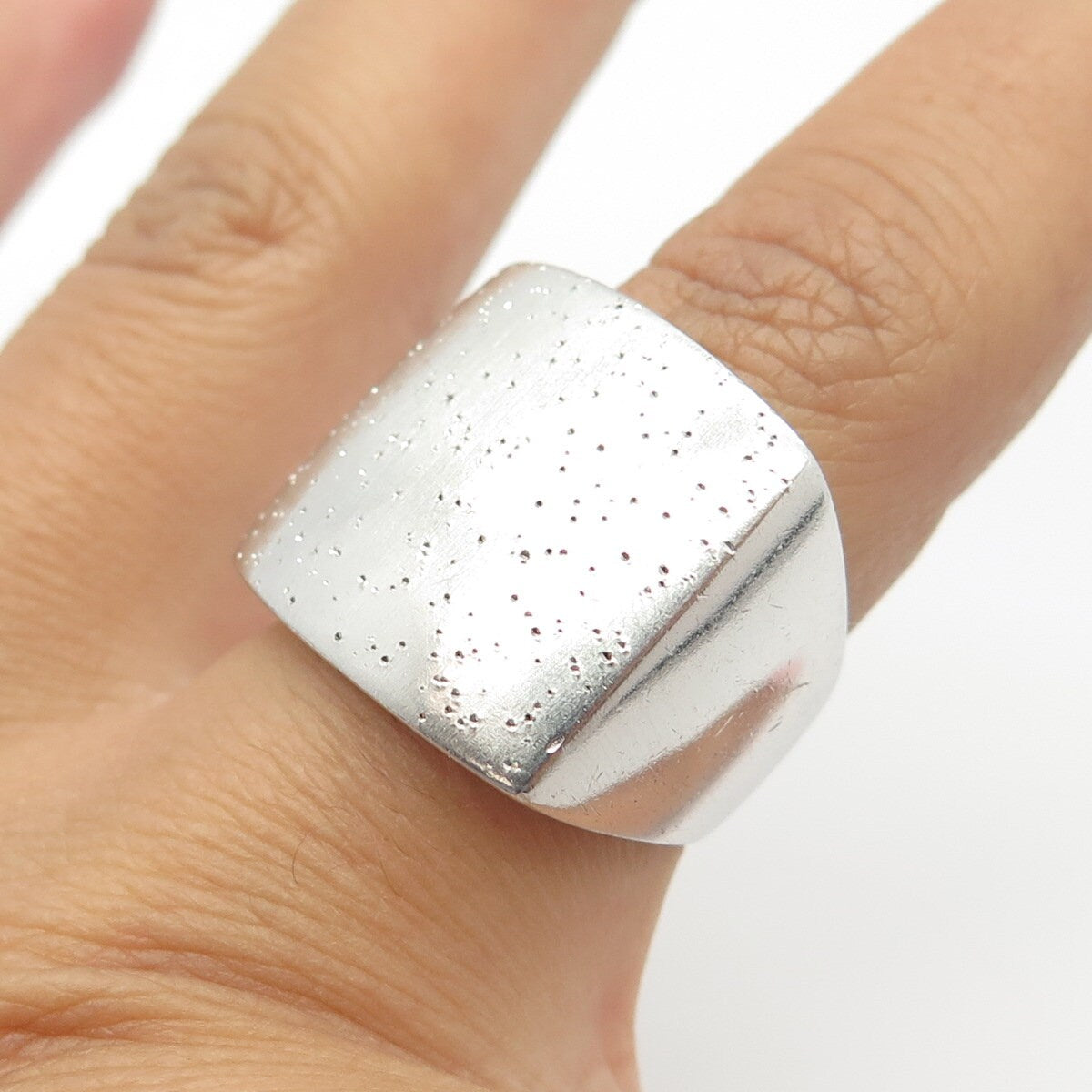 925 Sterling Silver Modernist Ring Size 7.25
