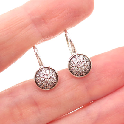 Pandora 925 Sterling Silver Round-Cut C Z Earrings