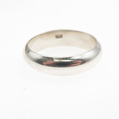 925 Sterling Silver Vintage Classic Wedding Band Ring Size 6.25