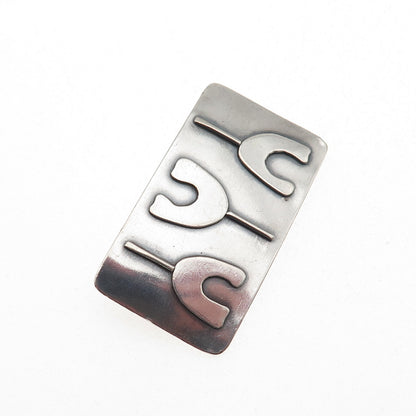 Old Pawn Sterling Silver Vintage Southwestern Native Symbol Tribal Pin Brooch