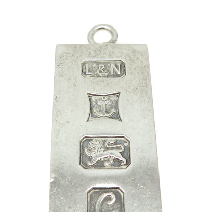 925 Sterling Silver Vintage 1977 L&N Birmingham Bar Pendant