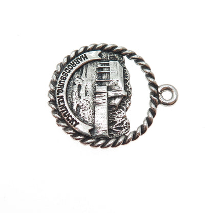 925 Sterling Silver Vintage Old Fort Harrod State Park Kentucky Mini Pendant