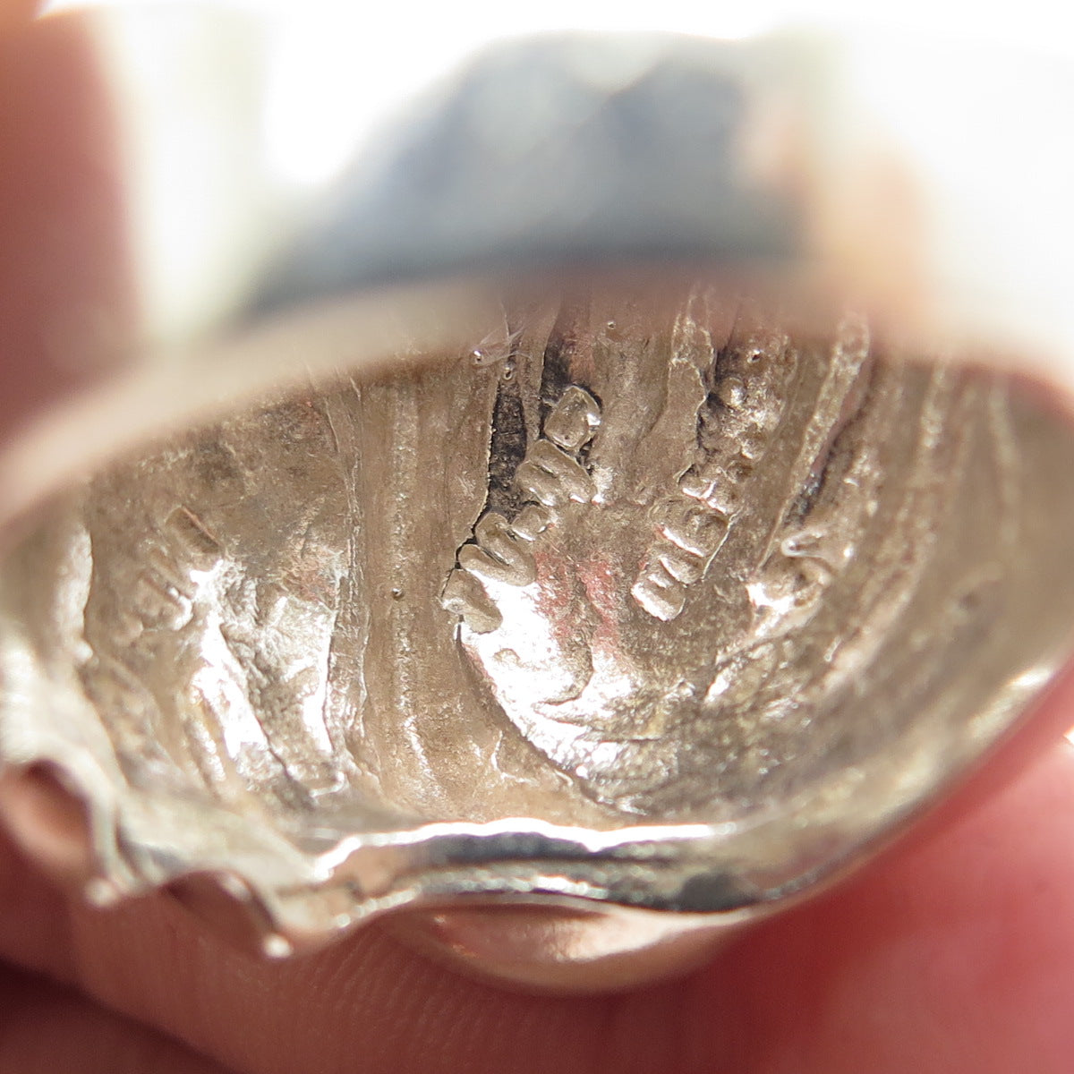 925 Sterling Silver Vintage Mexico Modernist Wavy Ring Size 8.75