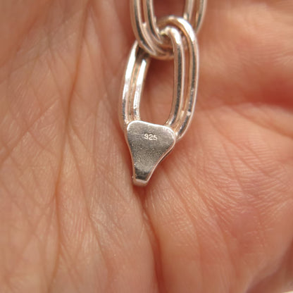 925 Sterling Silver Vintage Double Oval Link Bracelet 6.75"