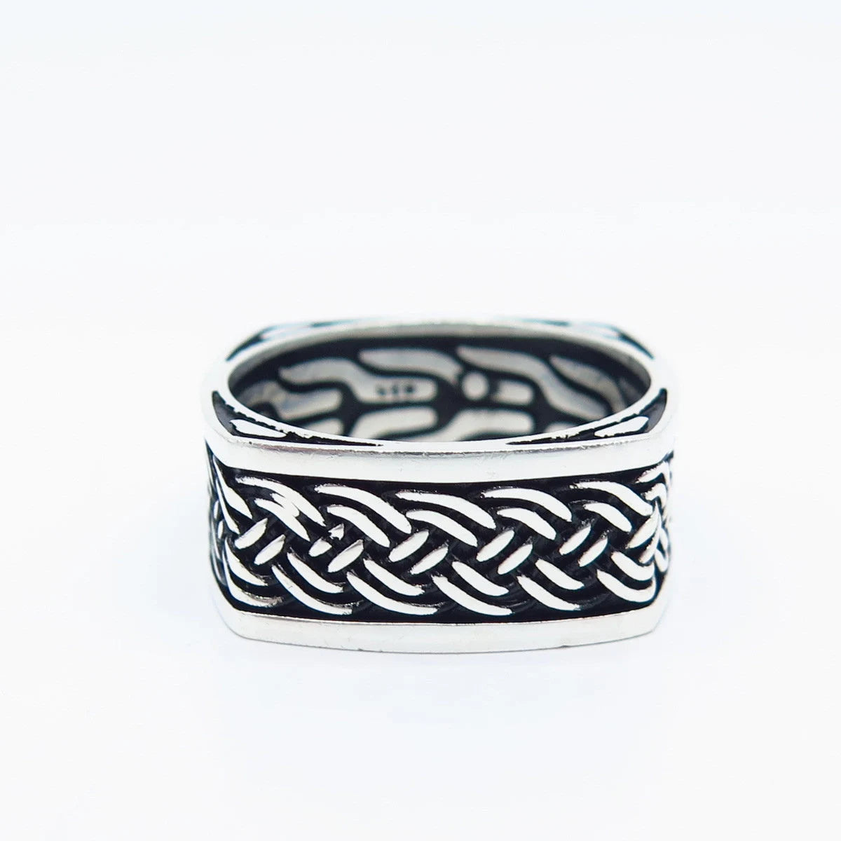 925 Sterling Silver Vintage Braided Band Ring Size 9.75
