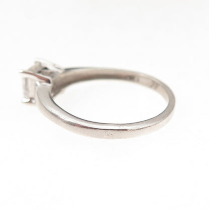 925 Sterling Silver Princess-Cut C Z Engagement Ring Size 7