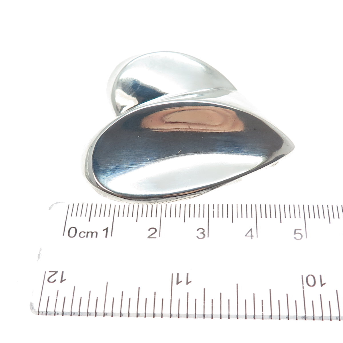 BAYANIHAN 925 Sterling Silver Vintage Modernist Heart Pin Brooch