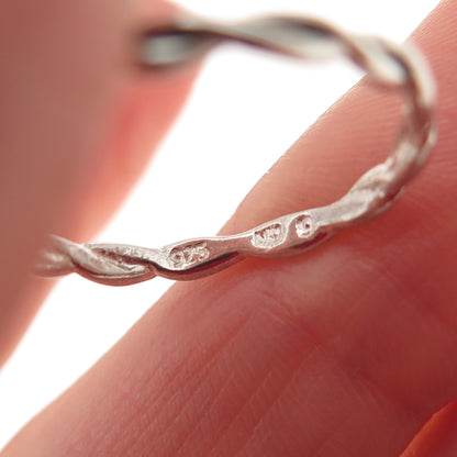 AVON 925 Sterling Silver Vintage Woven Stackable Oxidized Band Ring Size 9