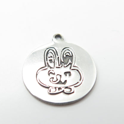 925 Sterling Silver USA Two In Town Hare Charm Pendant