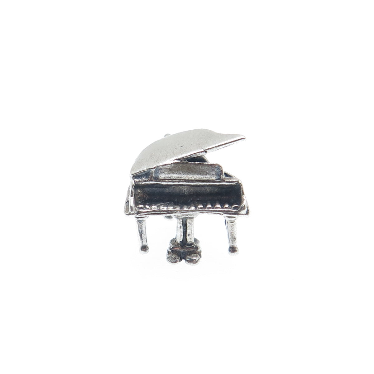 JEWELART Sterling Silver Vintage Grand Piano Locket Minimalist 3D Charm Pendant