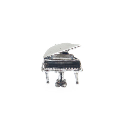 JEWELART Sterling Silver Vintage Grand Piano Locket Minimalist 3D Charm Pendant