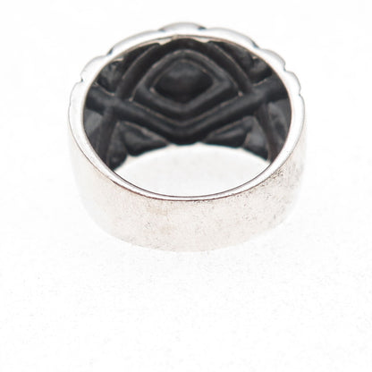 Chapal Zenray 925 Sterling Silver Vintage Modernist Oxidized Ring Size 8