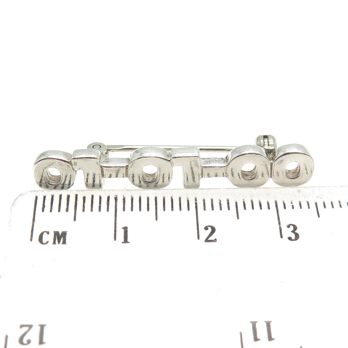 MARK WASSERMAN SAMARA 925 Sterling Silver Vintage "01-01-00" Pin Brooch