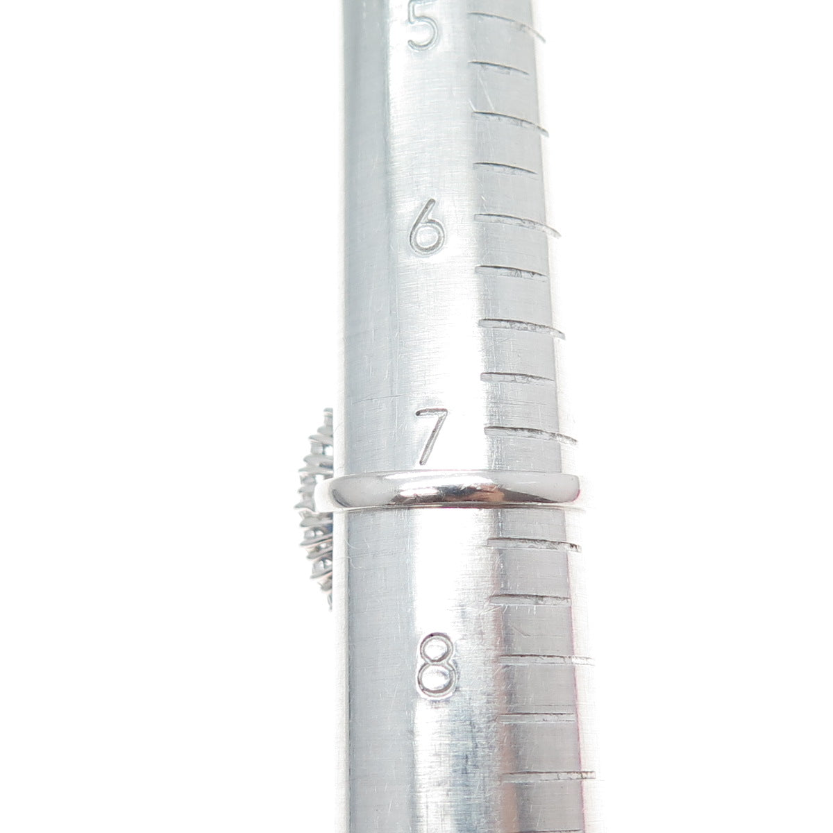 925 Sterling Silver Real White Topaz & Blue C Z Royal Dreams Ring Size 7.25