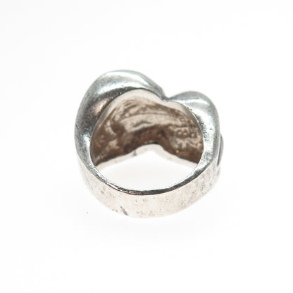 925 Sterling Silver Vintage Mexico Modernist Oxidized Ring Size 6.25