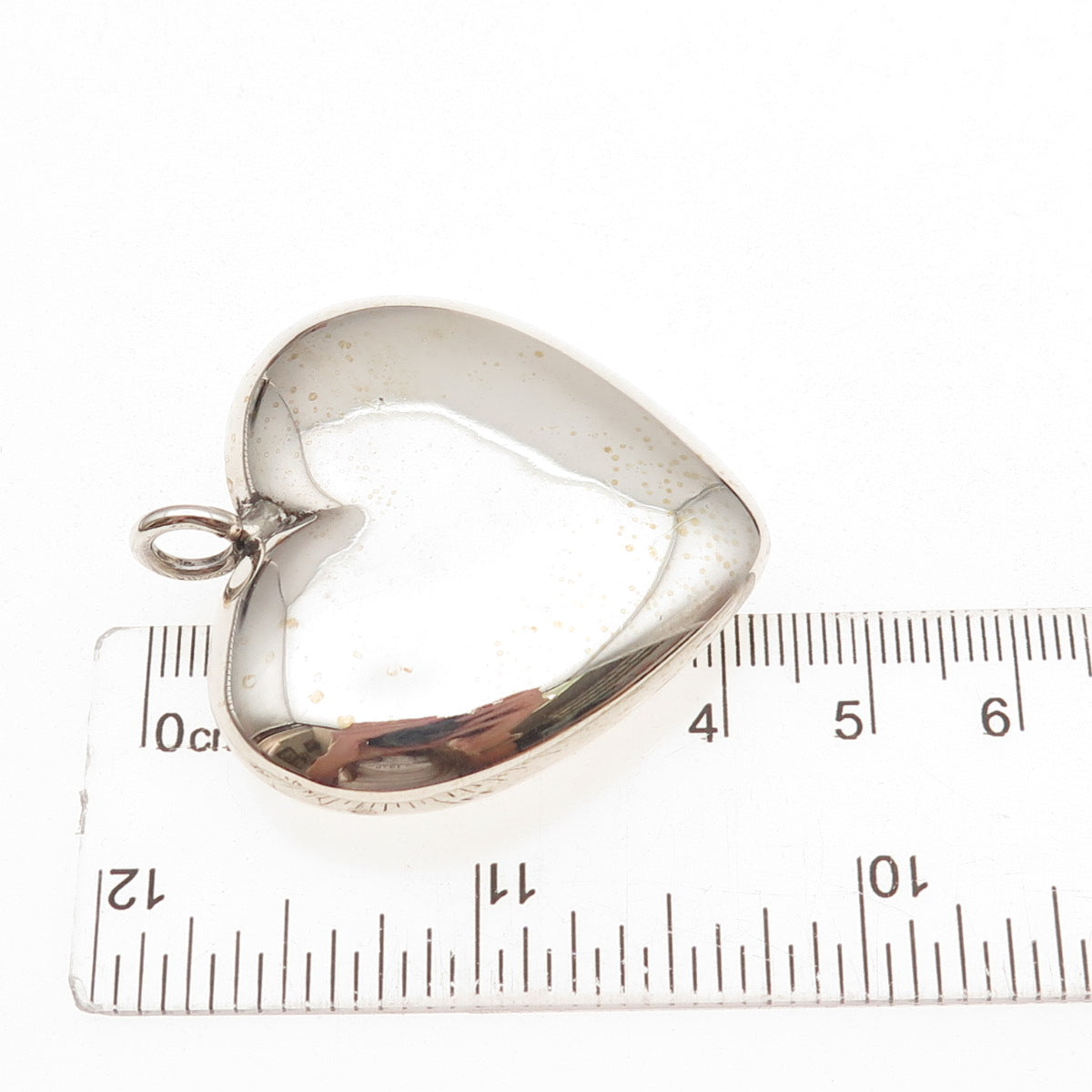 925 Sterling Silver Vintage Mexico Puffy Heart Pendant
